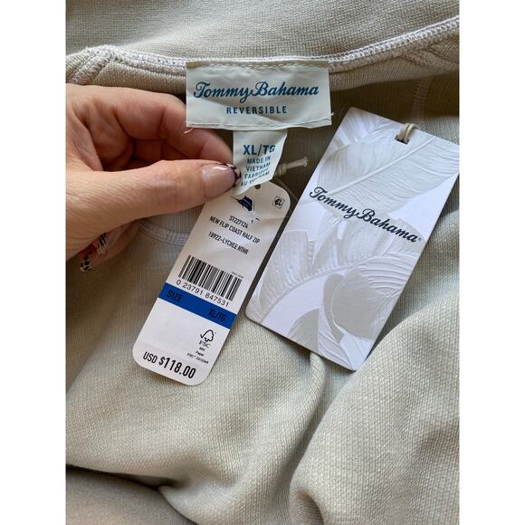 New Tommy Bahama Flip Costal Reversible Half Zip Pullover, Heather Size XL - Picture 3 of 3